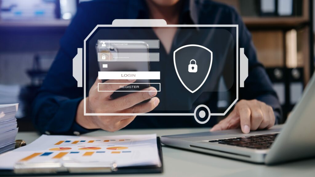 Small-business owner enters her username and password into a website vulnerable to adversary-in-the-middle (AiTM) attacks.
