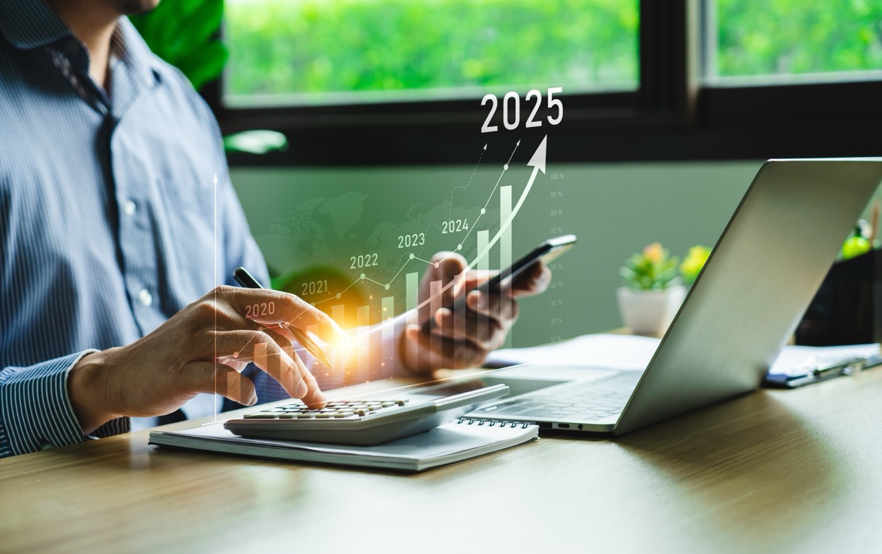 Businessman calculates increased D&O Insurance costs in 2025.