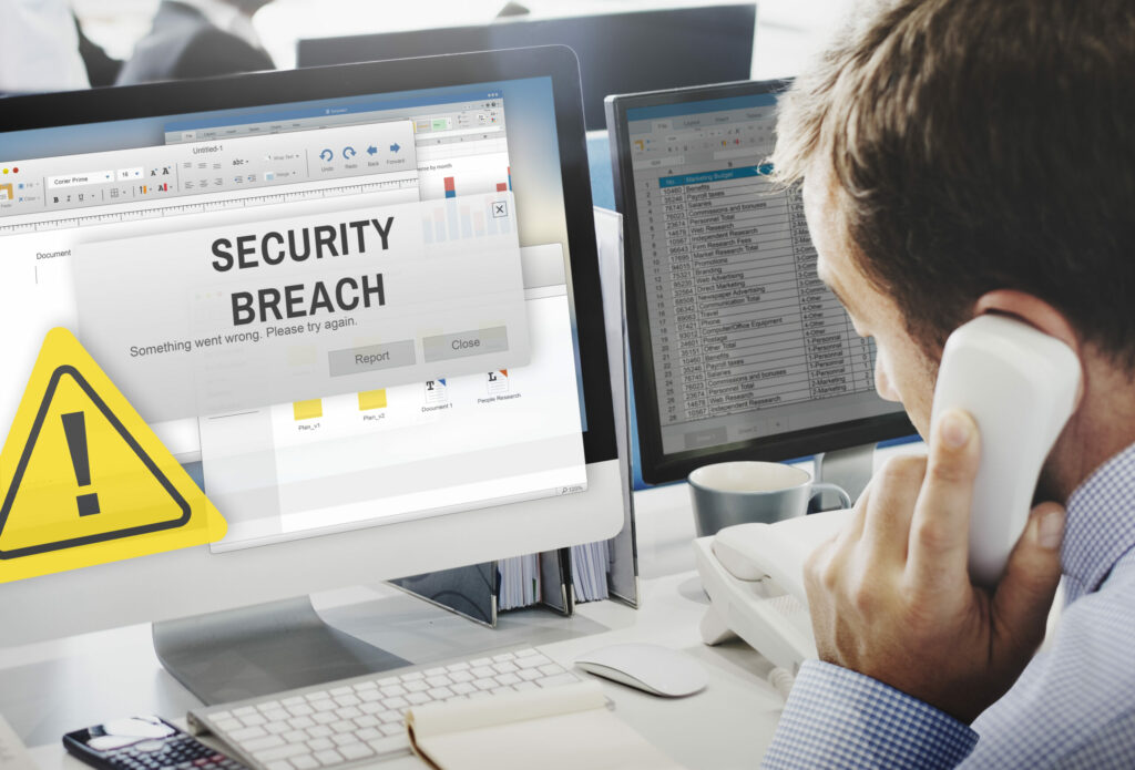  Employee makes emergency call regarding a data breach.